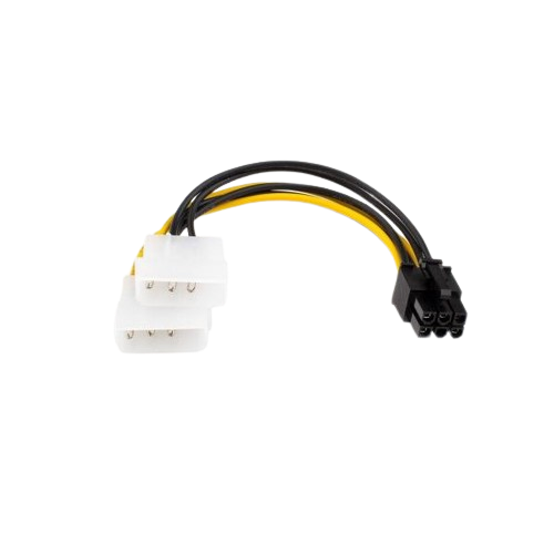 2x Molex to 6 PIN Power Cable Adapter (36W)