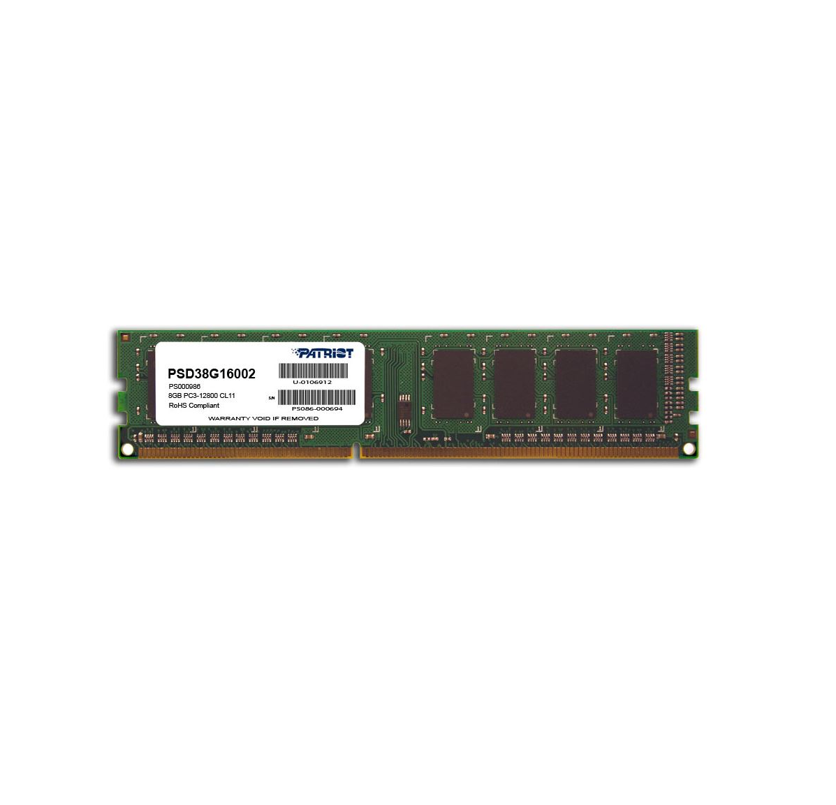 Patriot 4gb DDR3 1600MHz Desktop Memory